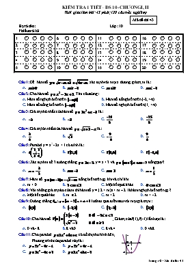Kiểm tra 1 tiết  Đại số 10 - Chương I, II - Mã đề thi 43